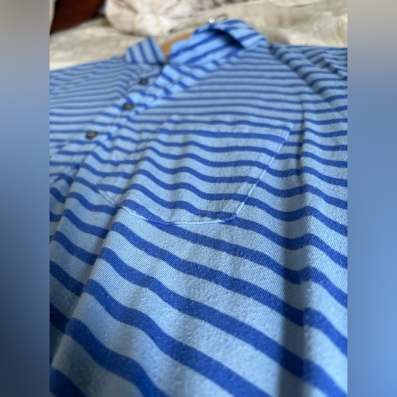 Greyson men’s Erie polo blue stripe size medium Pima cotton blend - Picture 10 of 11